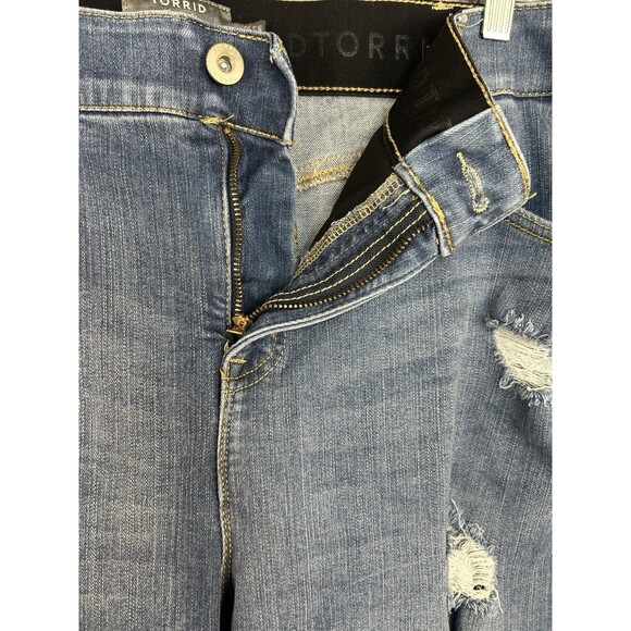 Torrid Women's 24R Premium Stretch Bombshell Skinny Ankle Denim Jeans Distressed - Picture 3 of 10